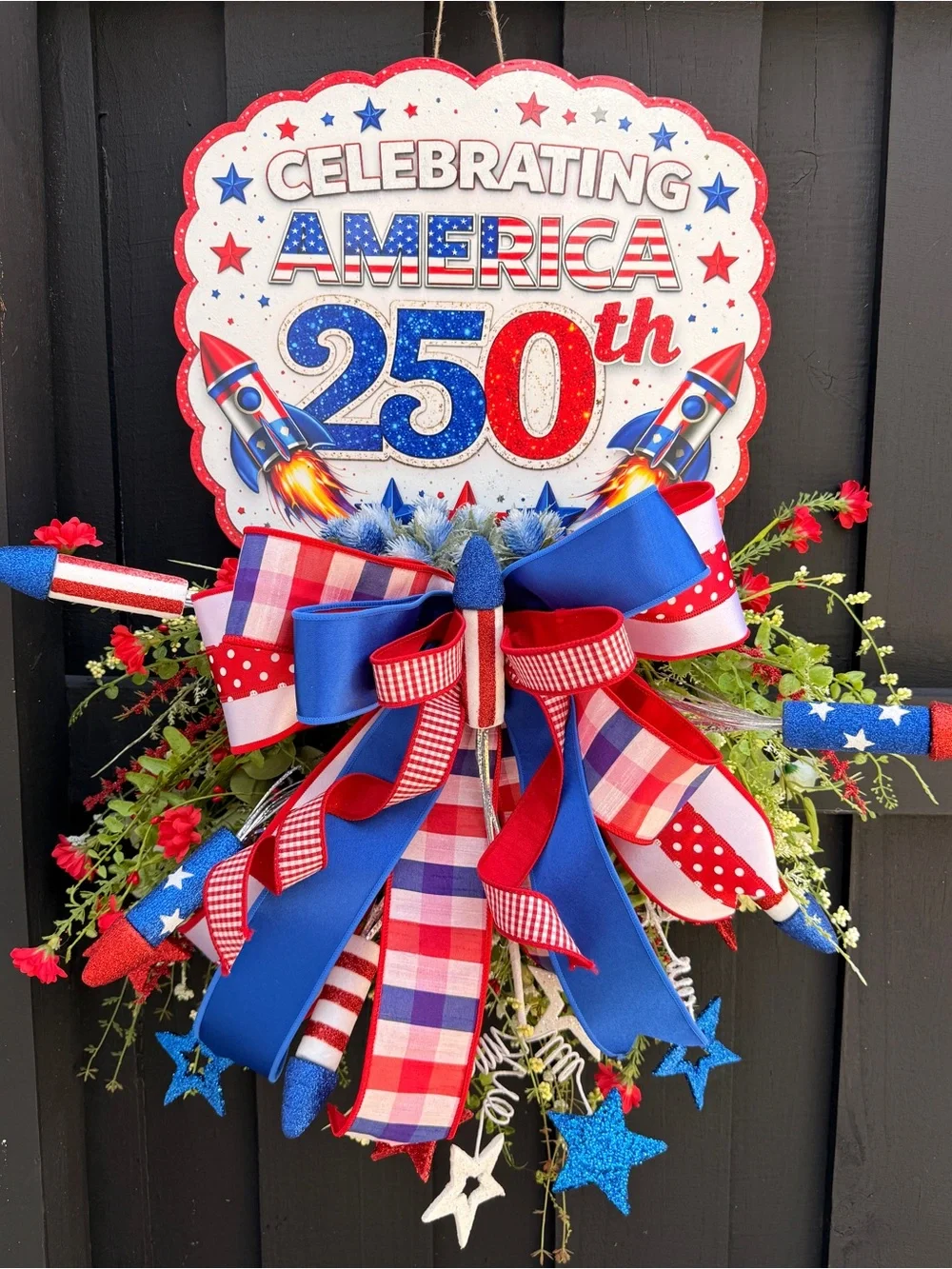 Celebrating America 250th Patriotic Door Decor - Red White Blue